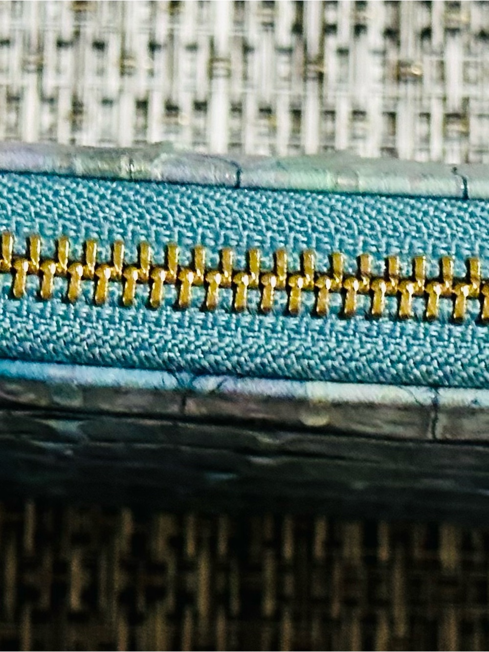Brahmin Skyler Wallet-Iridescent Blue Green Croc-Embossed Wallet - Picture 3 of 8